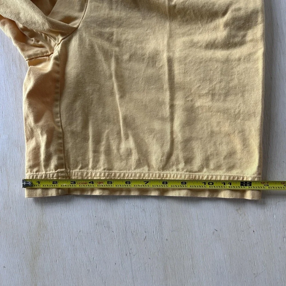 Vintage Yellow Twill Pleated SKwear Shorts Womens 10 Elastic Waist 8 Inseam